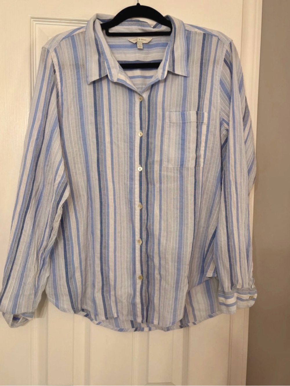 Lucky Brand Blue & White Striped Button-Down Shirt